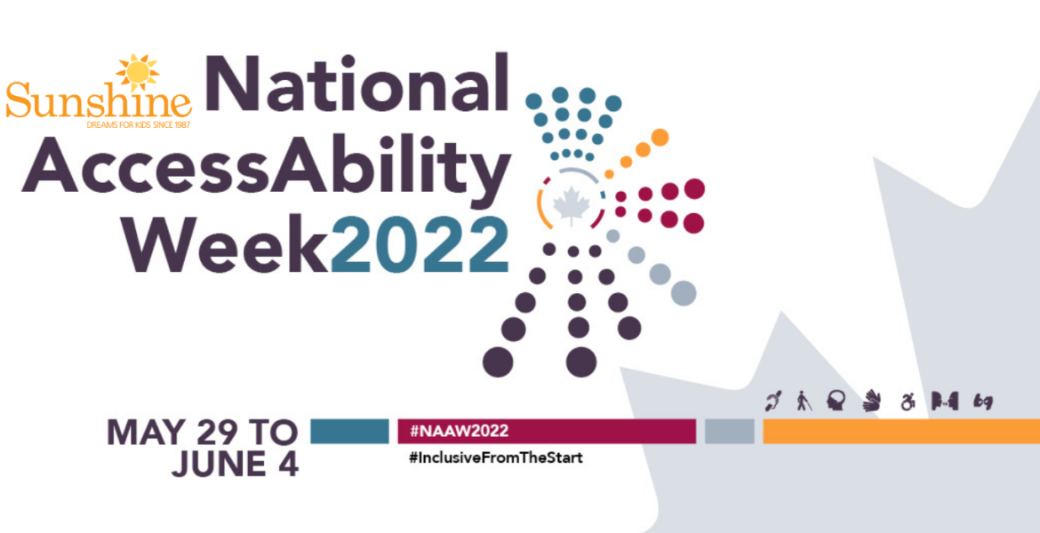 Text logo for National AccessAbility Week 2022 in purple over white background