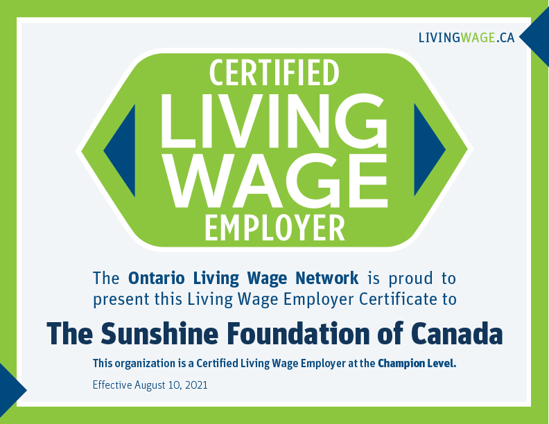 "Ontario Living Wage Certificate"