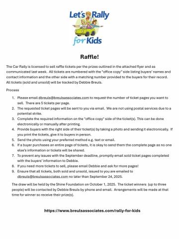 Raffle rules - please contact Shine for an accessible version.