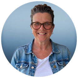 Tiffany Houston, woman wearing jean jacket and glasses