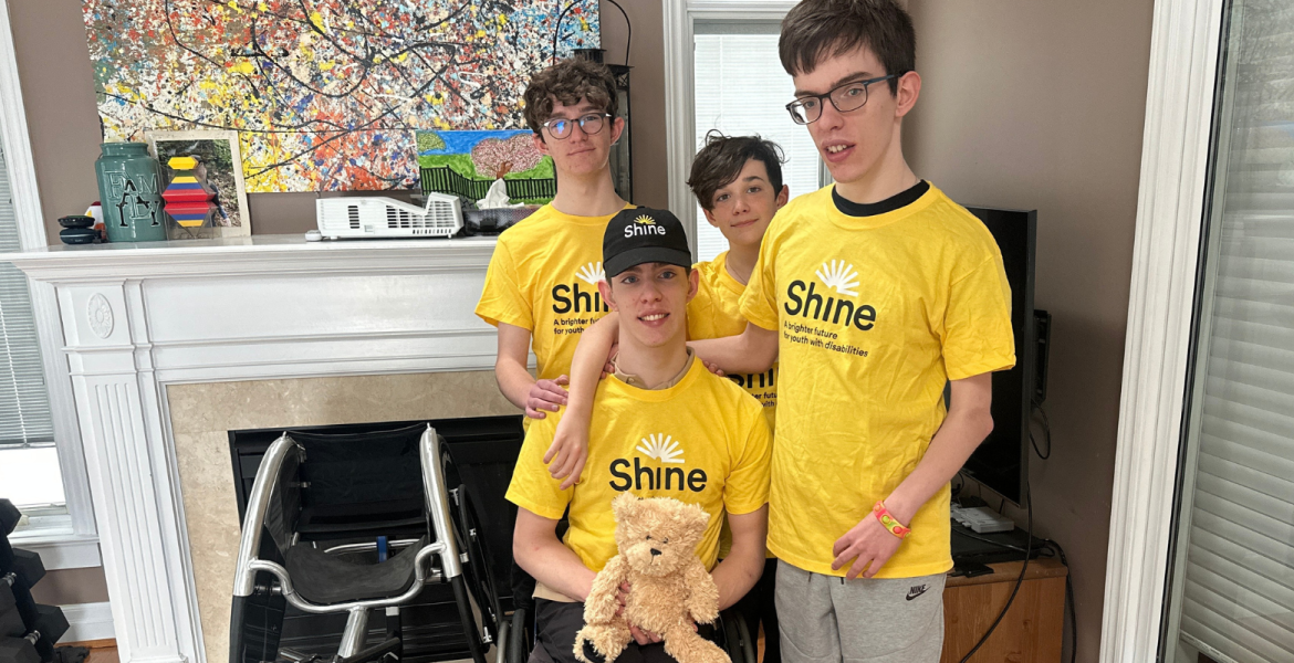 Liza's four sons, back: Rowan and Declan, front seated Shay and Ciaran