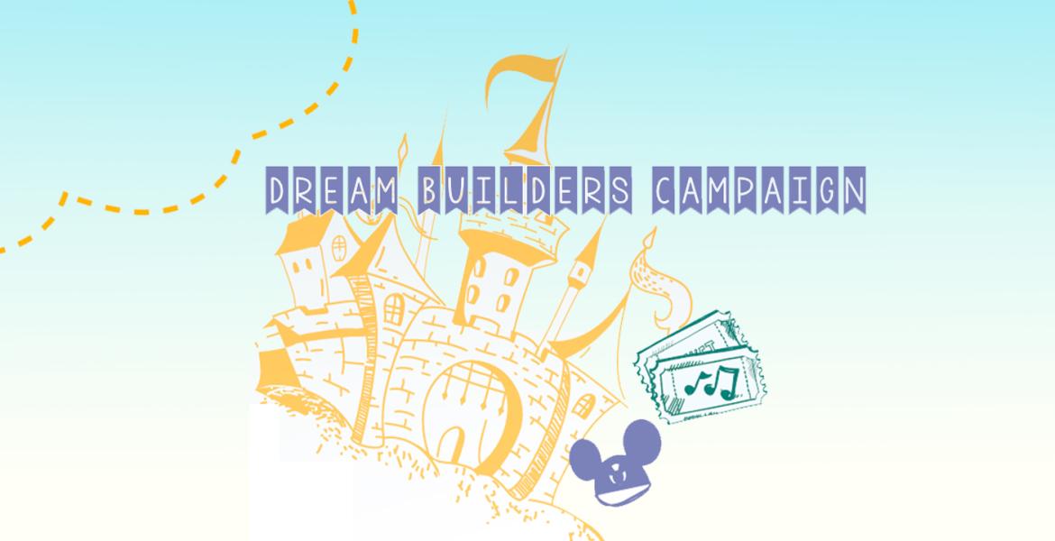 Dream Builders Campaign logo including an illustrated castle and raffle tickets